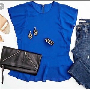 Stella & Dot Addison top blue, M